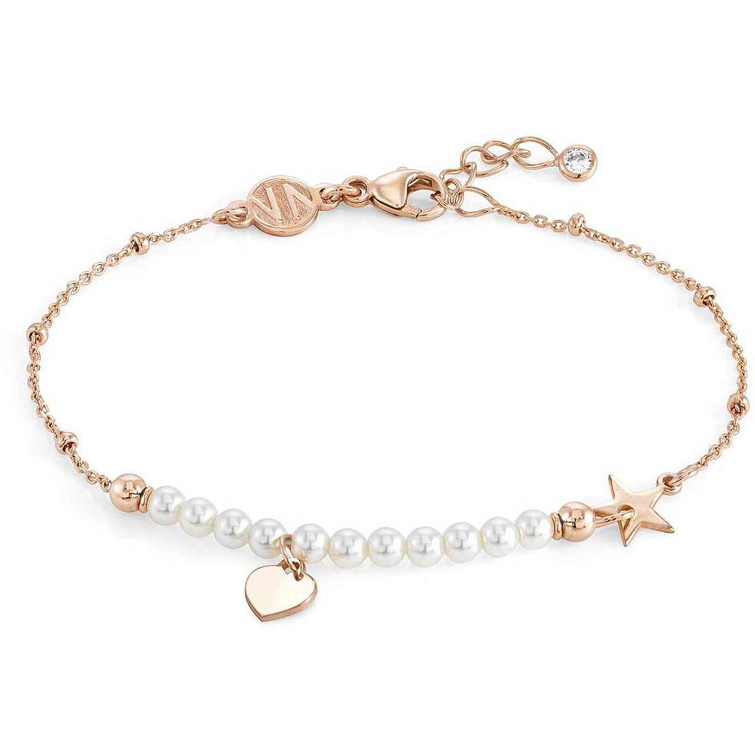 BRACCIALE DONNA ARGENTO COLLEZIONE LOVE CHARM CUORE E QUADRIFOGLIO 2 GIRI