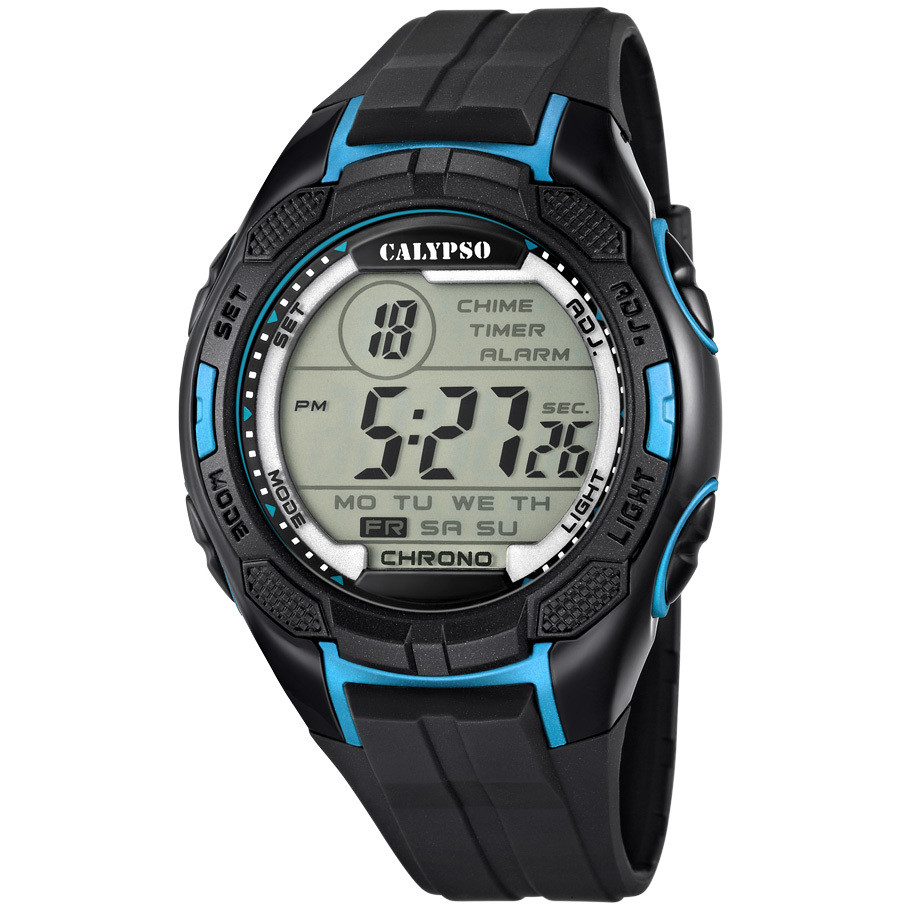 Watches: Calypso black and blue plastic For Man men for collection 2 digital K5627 watch 