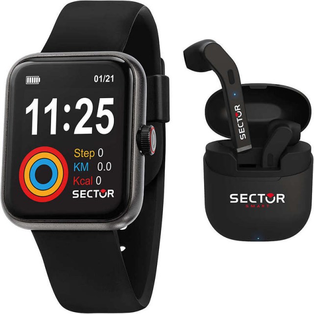 Orologi: Smartwatch uomo Sector nero S-03 Smart R3251282004 cinturino  silicone