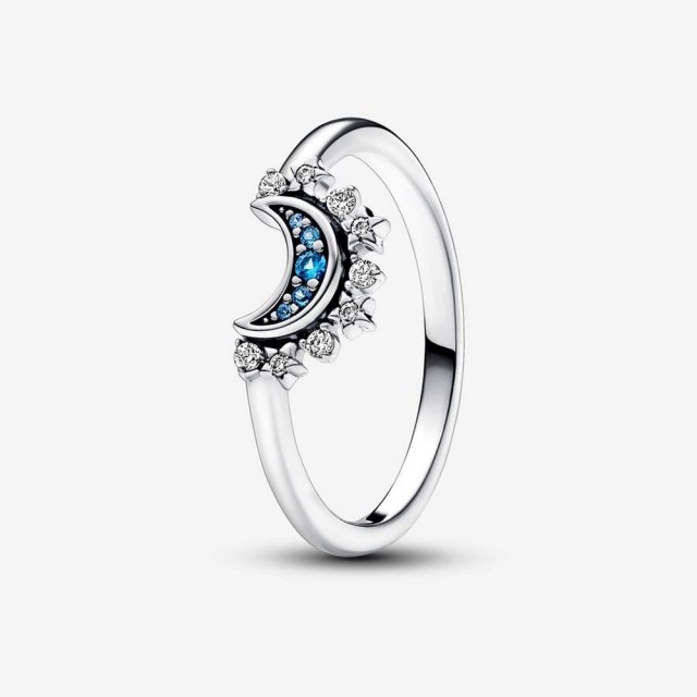 Anello Luna pietre blu donna Pandora 192675C01-60 Argento sterling 925 con zirconia blu misura 20