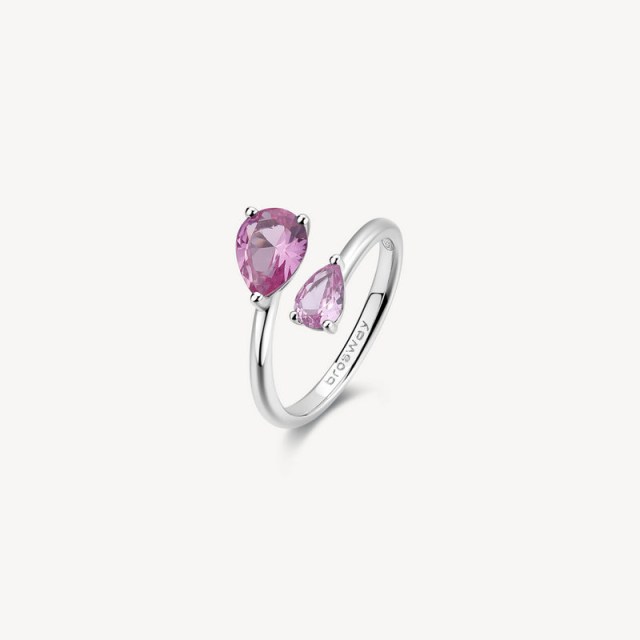 Anello donna contrariè Brosway Argento 925 FVP114C misura 14 con zirconi rosa