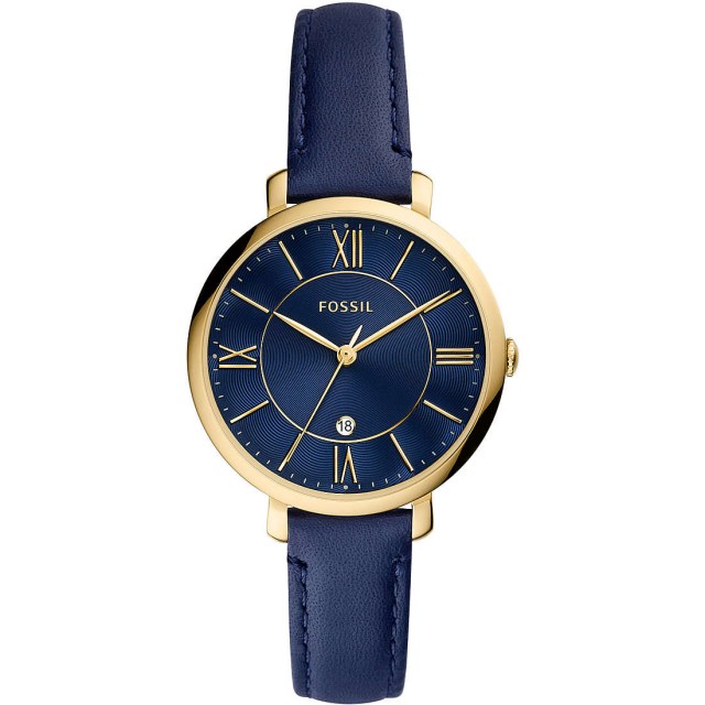 Buyr.com | Wrist Watches | Fossil Women's Jacqueline Quartz Stainless Steel  and Eco-Leather Multifunction Watch, Color: Rose, Navy (Model: ES5096)