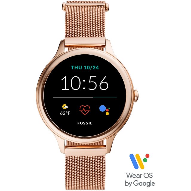 Smartwatch Fossil Gen 5 uomo FTW4055 acciaio con cinturino in pelle