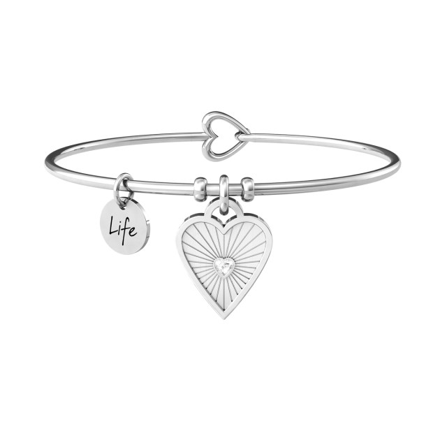 Bracciale Kidult Agata 731331 acciaio 316L ciondolo con cuore per sorelle  collezione Family