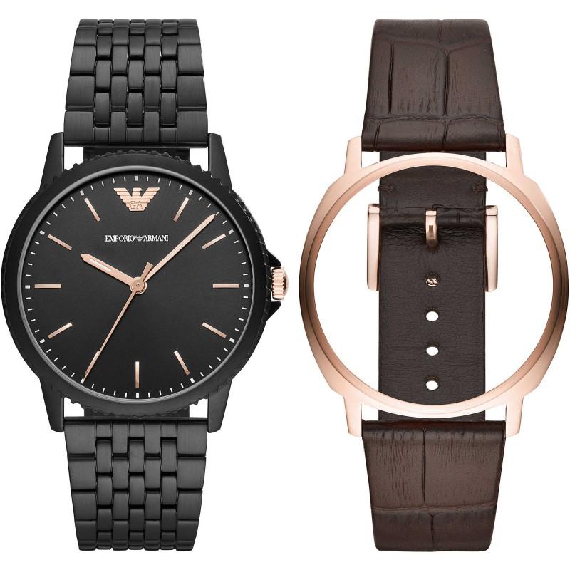 Watches: Emporio Armani watch steel only time analog man steel strap AR80021