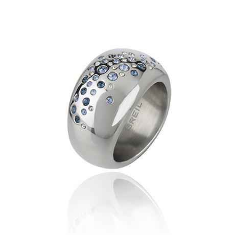 Jewelry Breil TJ2634 ring in polished steel with crystals