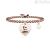 Bracelet Kidult 731429 steel 316L Rose Gold heart pendant with crystals and pearl Love collection