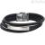 Bracciale Breil TJ2136 in pelle nera con elementi in acciaio lucido collezione Rebel