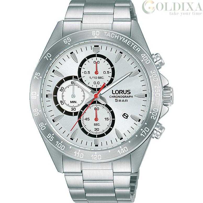 Watches: Lorus men\'s chronograph steel watch rm369gx9 Sport