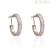 Woman pink hoop earrings with rhinestones Romantic Shine brass 1665967