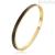 Bracciale rigido uomo acciaio dorato e pelle nera Brosway Withyou BWY35B