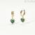 Woman green heart circle earrings Silver 925 golden Mabina 563513 with zircons