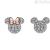 Stud earrings Disney Mickey Mouse Minnie and Mickey Mouse Silver 925 white zircons E905016UZWL