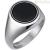 Breil Code steel man ring with onyx TJ3117