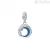 Woman Sea Wave Charm Rosé Stories 925 Silver Blue Enamel RZ197R