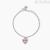 Mabina silver heart bracelet for girls with pink enamel 533675