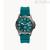 Fossil Blue green FS5995 man watch steel only time silicone strap