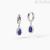 Mabina women's hoop earrings in 925 silver with synthetic sapphire drop 563735