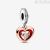 Charm pendente donna Pandora cuore splendente con pietra 782450C01 Argento 925 e metallo placcato con oro rosa 14K