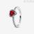 Anello Cuore in Rilievo rosso donna Pandora 198421C02-48 Argento sterling 925 con zirconia misura 8